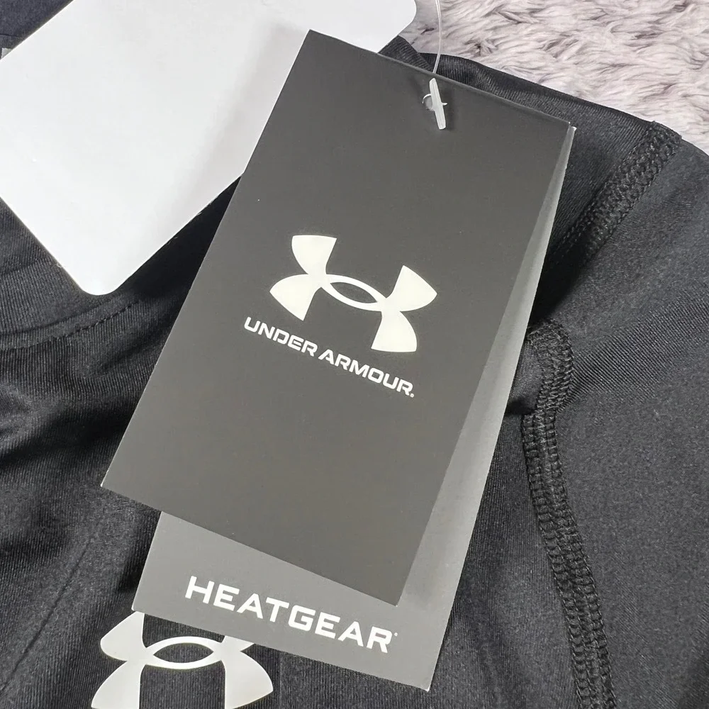 Under Armour Boys HeatGear‎ Compression Long Sleeve Shirt Size YXL Black Fitted